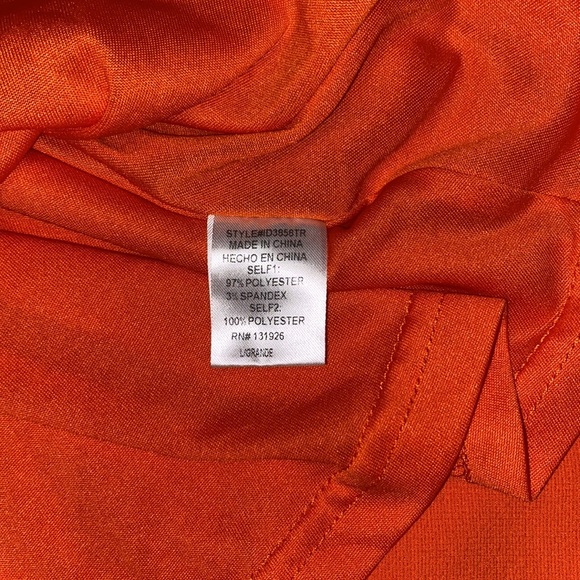 Coral/orange mini dress. Size medium-large. - Picture 6 of 12